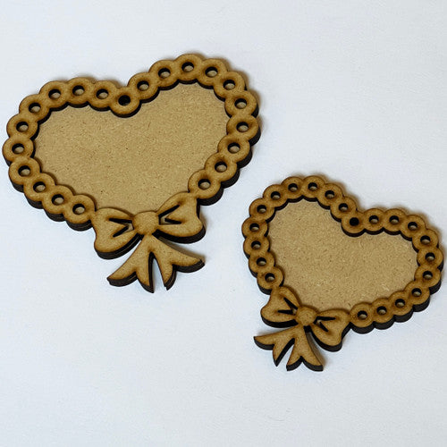 Decoupage Queen / Life Beautiful HDF 2 Pack Bow Hearts