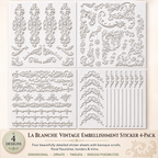 LaBlanche Vintage Embellishment Sticker 4-Pack Collection (Retailer 4 Pack)