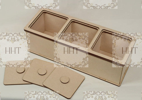 HHT MDF Compartment Organizer Box 9.75" x 3.5" x 3.2"
