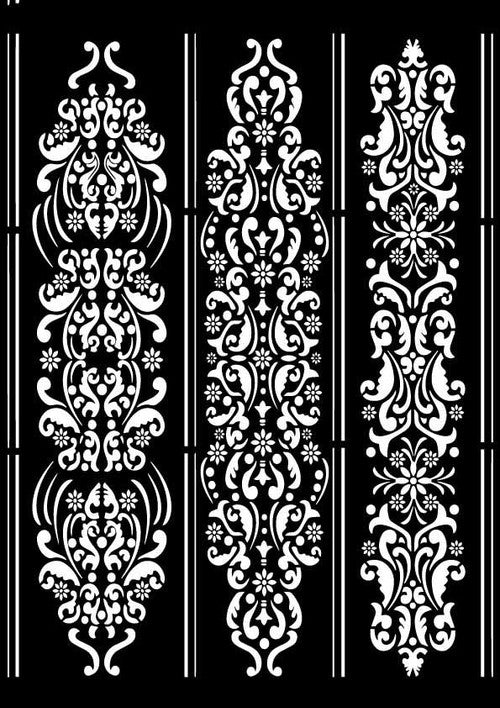 Decoupage Queen French Borders Stencil A4