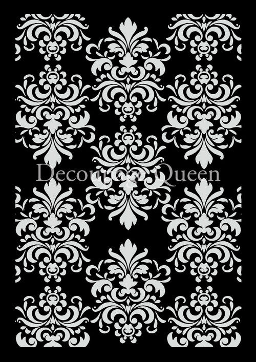 Decoupage Queen Spring Damask Stencil