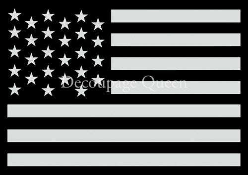 Decoupage Queen Stars and Stripes Stencil
