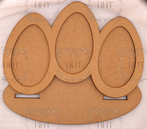 Handcrafted Holiday Traditions Easter Egg Trio Panel with Base