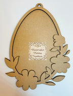 MDF Framed Floral Egg, 2 Pcs