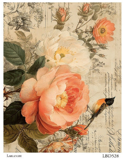 LaBlanche Peach Blossom Hummingbird A4 rice paper