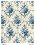 LaBlanche Blue Toile Floral A4 rice paper