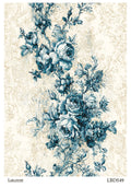LaBlanche Blue Toile Floral A4 Rice Paper