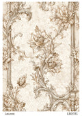 LaBlanche Sepia Floral Column A4 Rice Paper