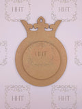 MDF Crown Ornament with Center Overlay, 2 pieces