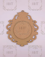 MDF Circle Ornament with Center Overlay, 2 Pieces