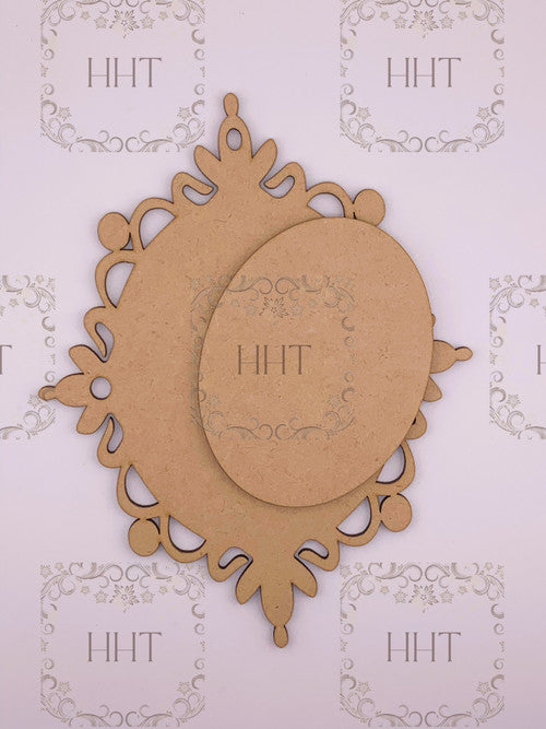 MDF Center Overlay Ornament, 2 pieces