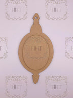 MDF Oval Ornament with Center Overlay, 2 Pieces
