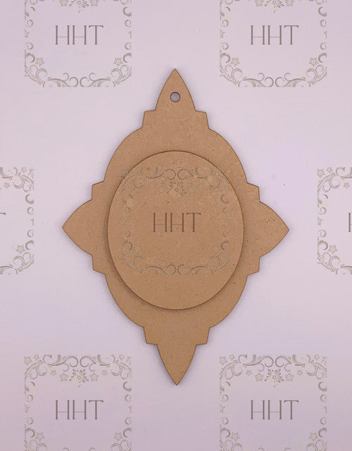 MDF Ornament Star with Center Overlay, 2 pieces