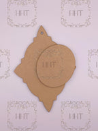 MDF Ornament Star with Center Overlay, 2 pieces