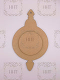 MDF Round Ornament with Center Overlay, 2 pieces
