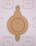 MDF Round Ornament with Overlay Frame, 2 pieces