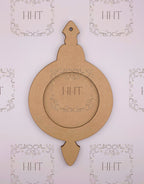 MDF Round Ornament with Overlay Frame, 2 pieces