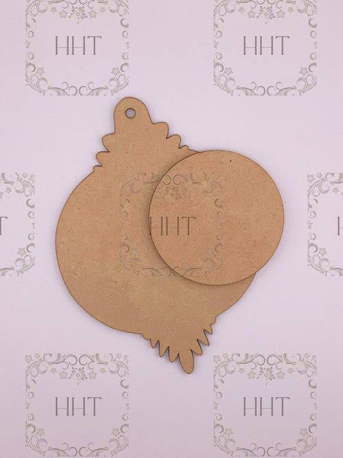 MDF Ornament with Center Overlay, 2 pieces