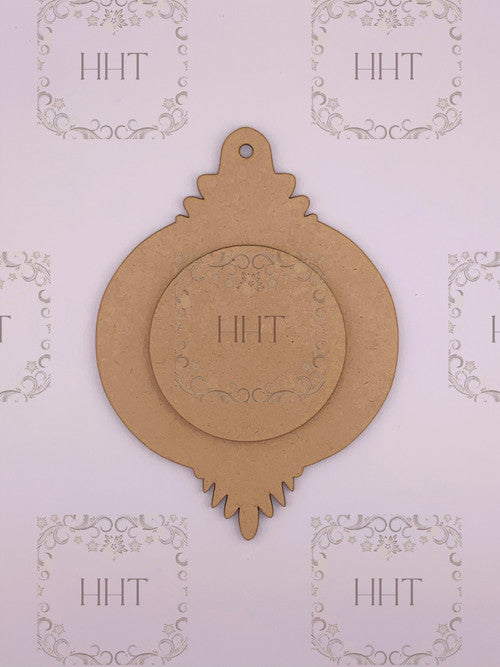 MDF Ornament with Center Overlay, 2 pieces