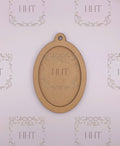 MDF Ornament w/ Oval Overlay Frame, 2 pieces