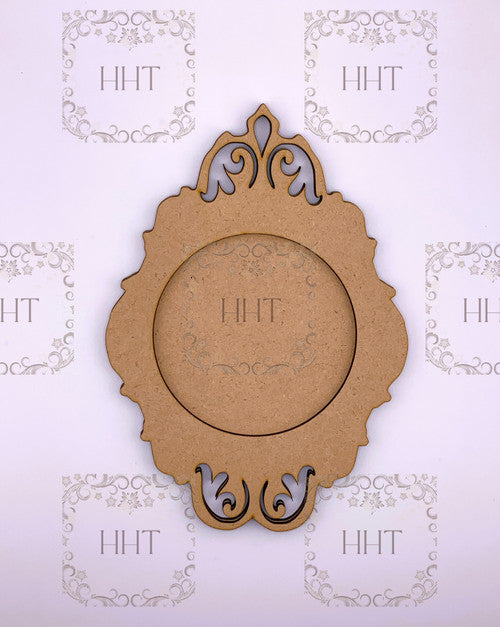 MDF Round Ornament Base Filligree Top and Bottom