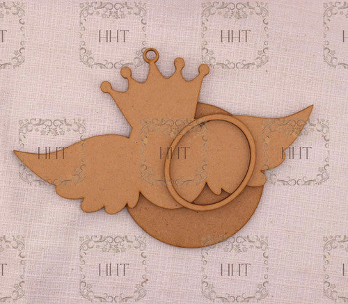 HHT MDF Ornament Crowned Wings with Frame