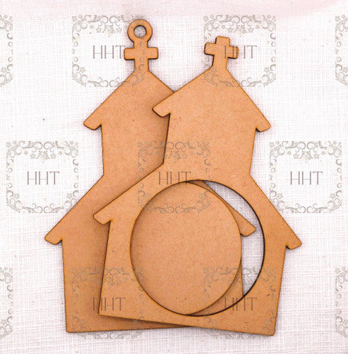 HHT MDF Church Ornament with Overlay Frame