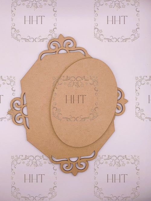 MDF Plaque with center Overlay, 2 pieces