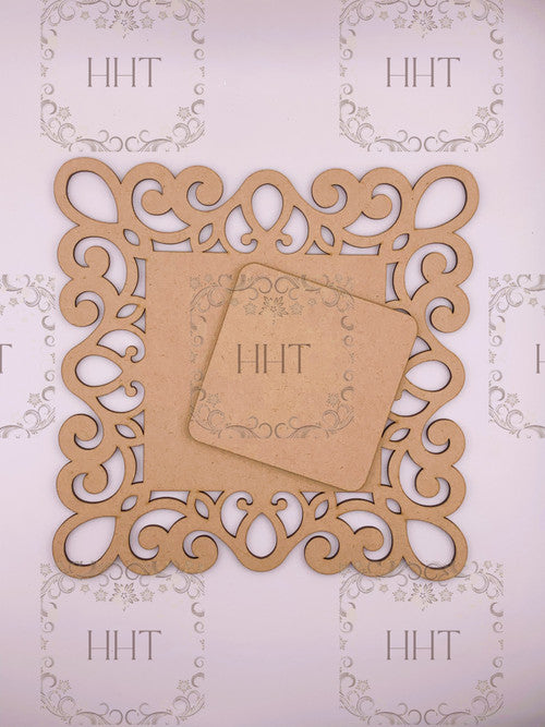 MDF Plaque with center Overlay, 2 pieces