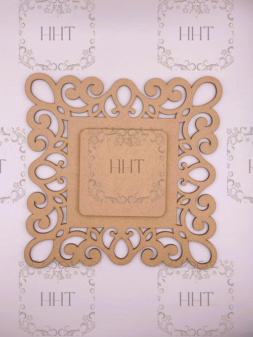 MDF Plaque with center Overlay, 2 pieces