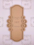 MDF Plaque with Scrolled Frame Overlay, 2 pieces
