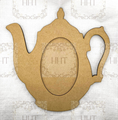 HHT MDF Tea Pot Plaque with Overlay Frame 11" x 10.75"