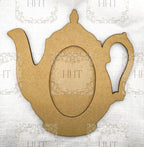 HHT MDF Tea Pot Plaque with Overlay Frame 11" x 10.75"