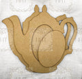 HHT MDF Tea Pot Plaque with Overlay Frame 11" x 10.75"