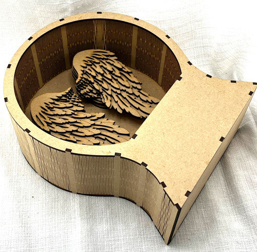 HHT MDF 3d Globe Box with Layered Wings