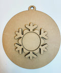 Handcrafted Holiday Traditions Snowflake Ornament Base 3 Part MDF Blank Base