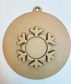 Handcrafted Holiday Traditions Snowflake Ornament Base 3 Part MDF Blank Base