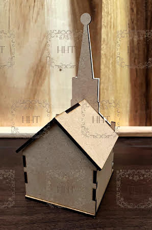 Handcrafted Holiday Traditions MDF House of Faith 3d Church Base